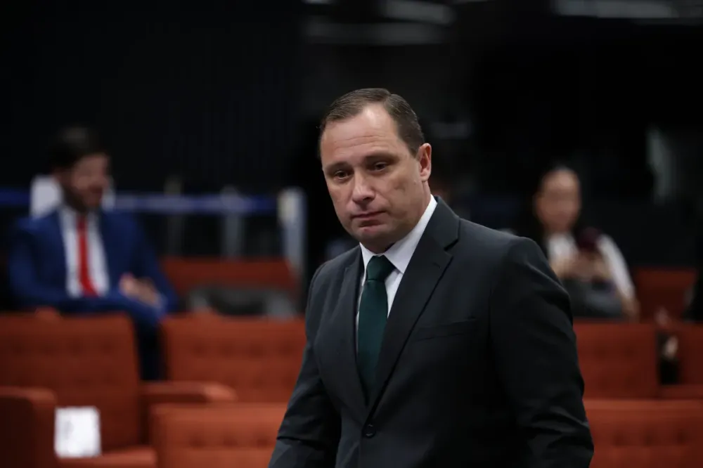 O tenente-coronel Mauro Cid em depoimento ao STF nesta segunda-feira (09) • Ton Molina/STF