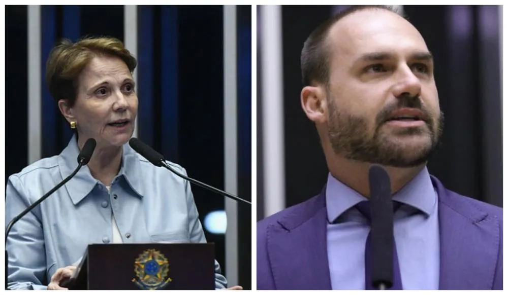 Filho de Bolsonaro detonou ex-ministra do pai porque defendeu a aprovação da Lei da Reciprocidade, que será usada por Lula contra Trump (Foto: Arquivo)