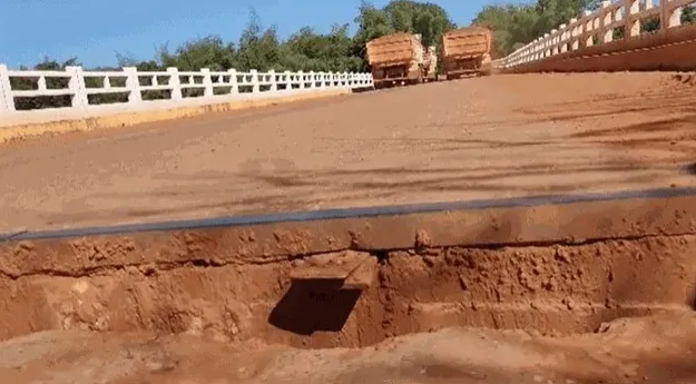 Ponto gangorra em rodovia de Mato Grosso do Sul. — Foto: Reprodução/Redes sociais