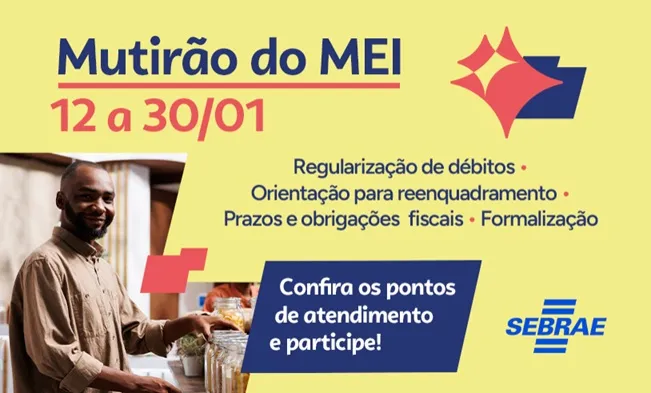 Mutirão MEI no Mato Grosso do Sul acontecerá entre 12 e 30 de janeiro