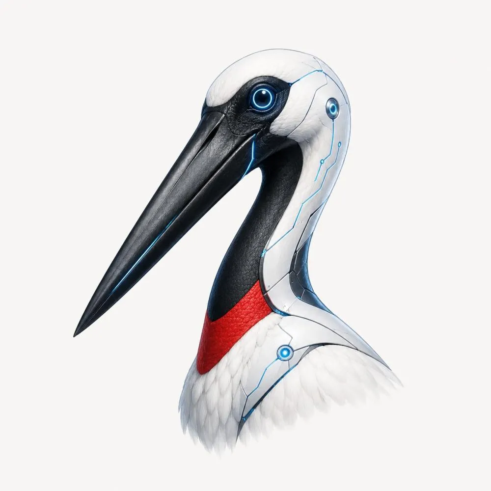 'Tuiuiú Robótico' é o novo mascote da Revista Via Pantanal. Imagem gerada por IA