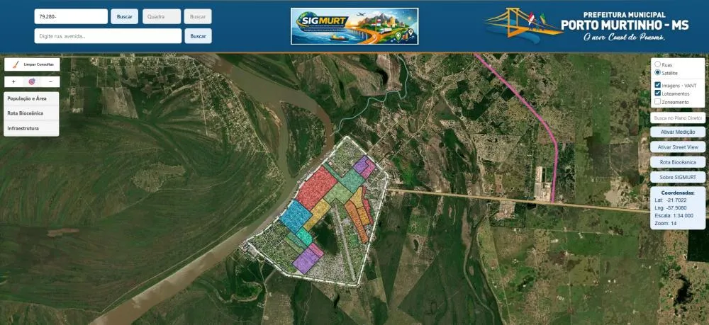 Nova ferramenta reúne dados territoriais, imagens aéreas e informações urbanísticas para apoiar o planejamento e o crescimento do município. (Imagem: Reprodução)